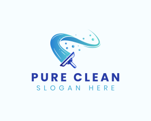 Sanitize - Cleaning Sanitation Squeegee logo design