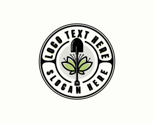Eco - Garden Shovel Plant logo design