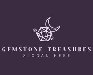 Moon Ruby Gemstone logo design