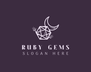 Ruby - Moon Ruby Gemstone logo design