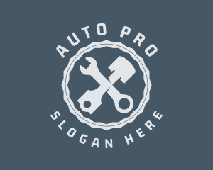 Piston Wrench Mechanic Logo