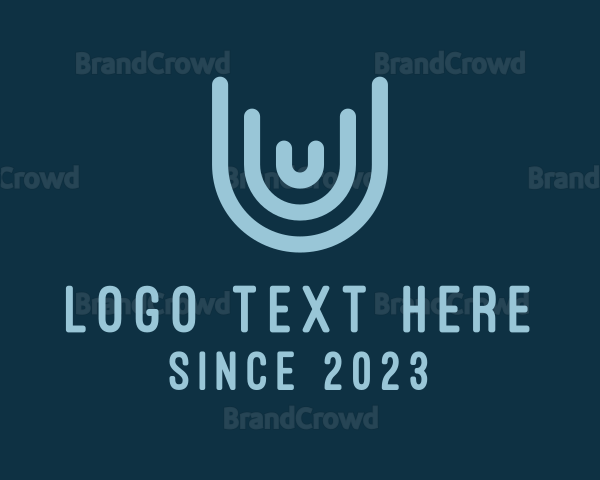 Minimalist Outline Brand Letter U Logo