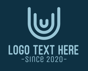 Trade - Blue Structure Letter U logo design
