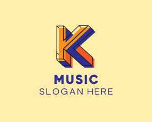 Simple - Playful 3D Letter K logo design