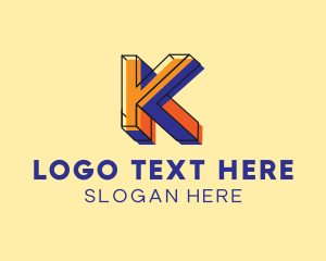 Optical - Playful 3D Letter K logo design