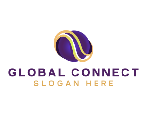 Global - Global Sphere Tech Wave logo design