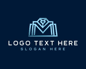 Mining - Diamond Gem Letter M logo design