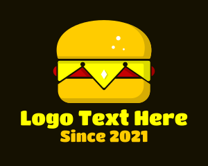 Cheeseburger - King Crown Burger logo design