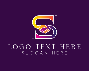 Partnership - Helping Hand Letter S logo design