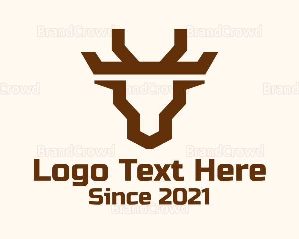 Geometric Minimalist Buffalo Logo