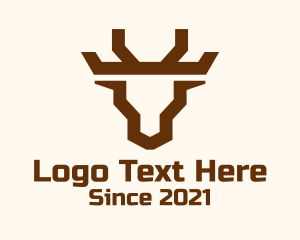 Bull Rider - Geometric Minimalist Buffalo logo design