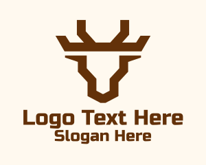 Geometric Minimalist Buffalo Logo