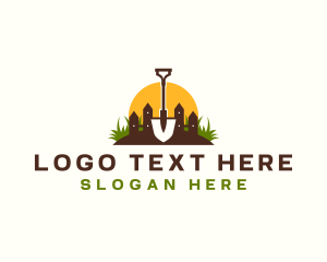 Field - Shovel Gardening Lawn logo design