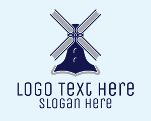 School - Windmill Book Library logo design