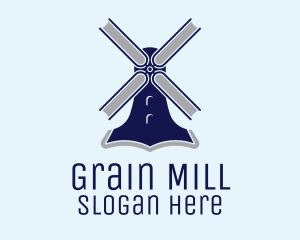 Mill - Windmill Book Library logo design