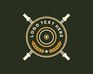 Training - Barbell Weights Plate logo design