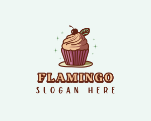 Pastry - Cherry Cupcake Dessert logo design