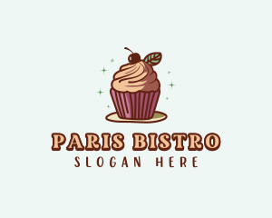 Cherry Cupcake Dessert logo design