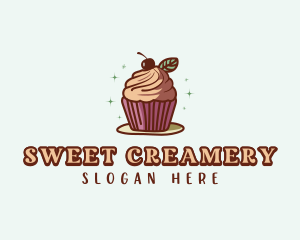 Cherry Cupcake Dessert logo design