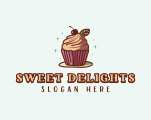 Cherry Cupcake Dessert logo design