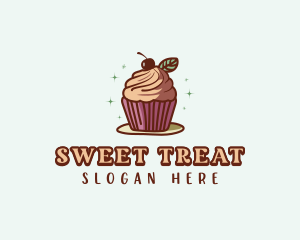 Cherry Cupcake Dessert logo design