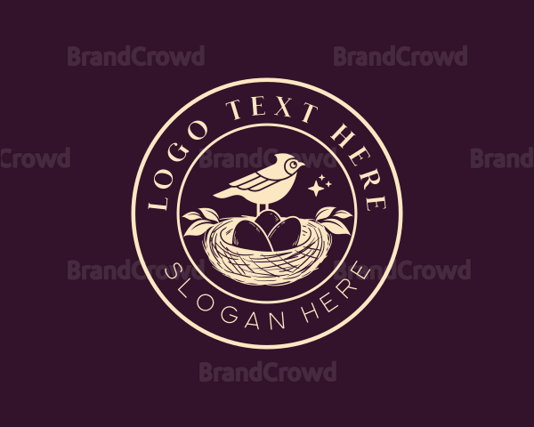 Bird Egg Nest Logo