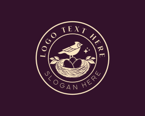 Aviary - Bird Egg Nest logo design