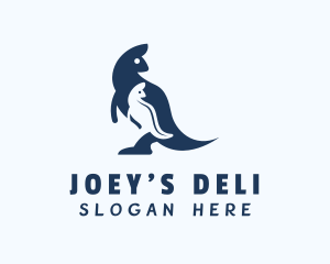 Joey - Blue Kangaroo & Joey logo design