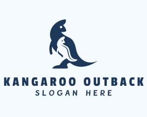 Australian - Blue Kangaroo & Joey logo design