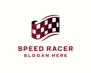 Race - Race Car Flag logo design