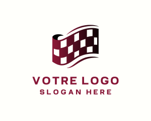 Racing - Race Car Flag logo design