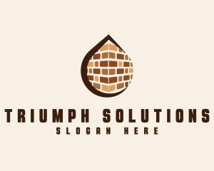 Flooring - Construction Brick Wall logo design