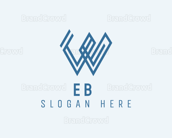 Geometric Outline Letter W Company Logo