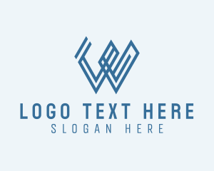 Geometric Outline Letter W Company Logo