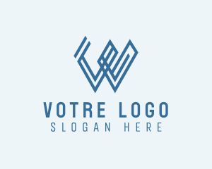 Broker - Geometric Outline Letter W Company logo design