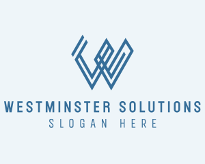 Geometric Outline Letter W Company logo design