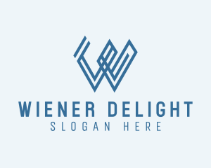 Geometric Outline Letter W Company logo design