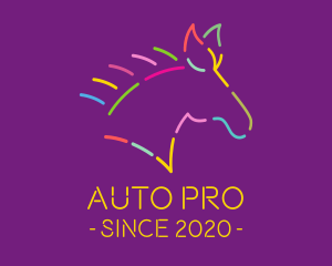 Lgbtq - Colorful Neon Horse logo design