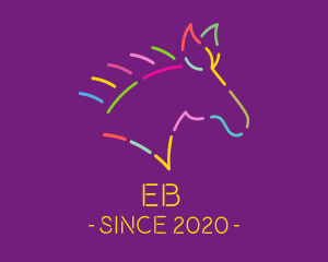 Gay Marriage - Colorful Neon Horse logo design