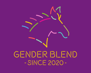 Gender - Colorful Neon Horse logo design