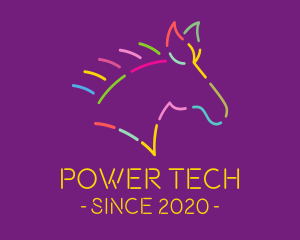 Transgender - Colorful Neon Horse logo design