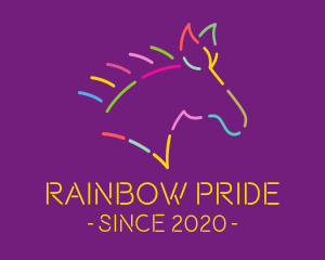 Homosexual - Colorful Neon Horse logo design