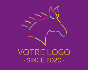 Equality - Colorful Neon Horse logo design