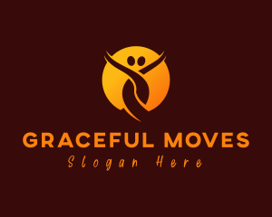 Human Dancing Couple  logo design