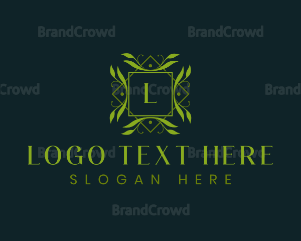 Elegant Ornamental Leaf Logo