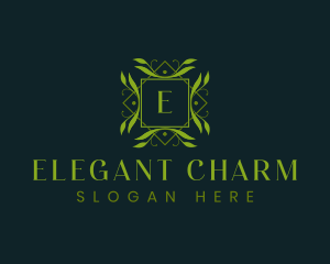 Elegant Ornamental Leaf  logo design