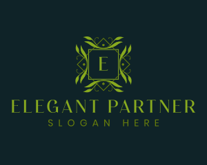 Elegant Ornamental Leaf  logo design