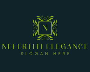 Elegant Ornamental Leaf  logo design