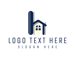 Home Builder - Letter H Residential Construction logo design