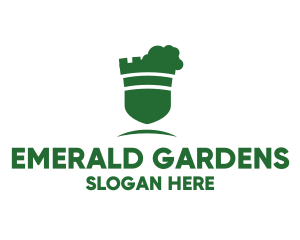 Green Castle Garden Shield  logo design